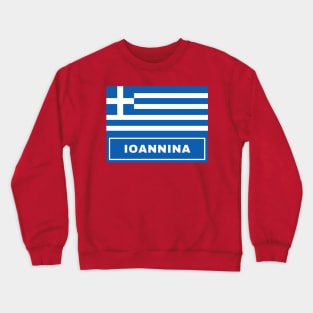 Ioannina City with Greek Flag Crewneck Sweatshirt